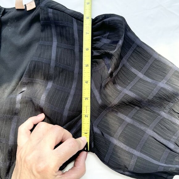 Evolutionary Apparel Romper Sheer Plaid Black Layered Lined Dark Academia Small - Picture 11 of 16